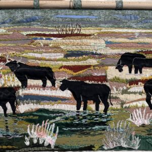 Taureaux en Camargue - brodé