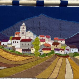 Village au bord du champ- brodé